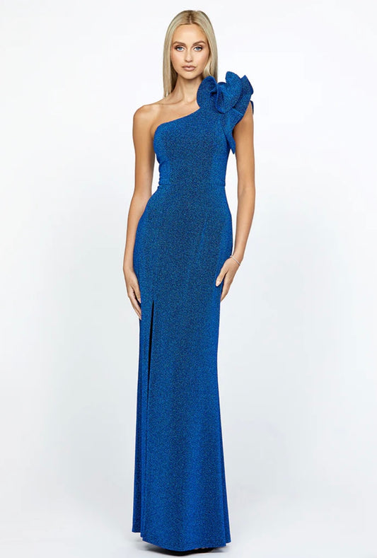 BARIANO - Kristi One Shoulder Gown in Cobalt Blue (AU 16)