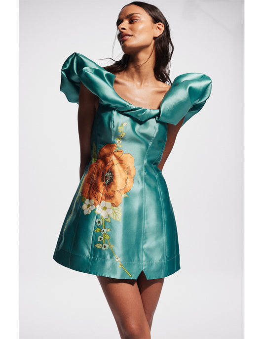 ALEMAIS - Regent Jade Mini Dress (AU 8)