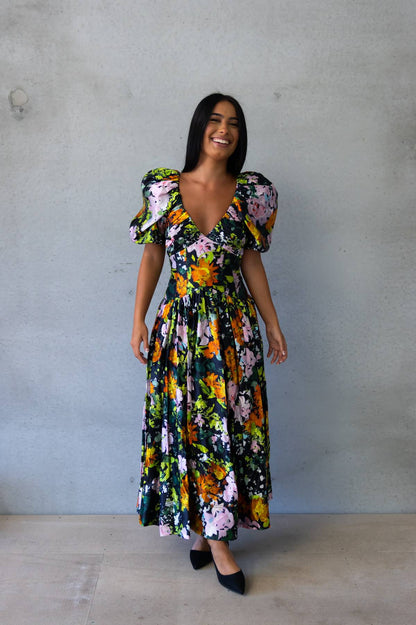 AJE - Gabrielle Plunge Midi Dress (AU 6)