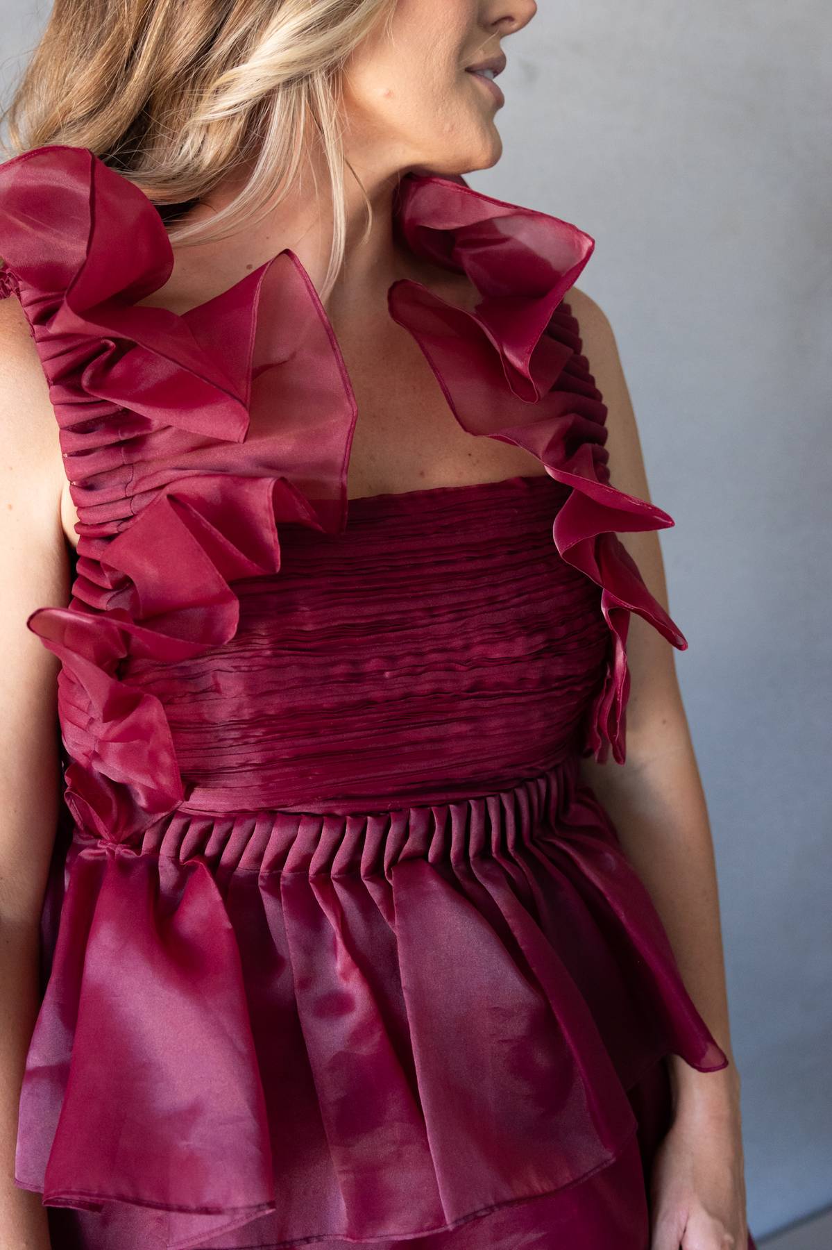 AJE - Asra Pleated Frill Midi Dress (AU 12)