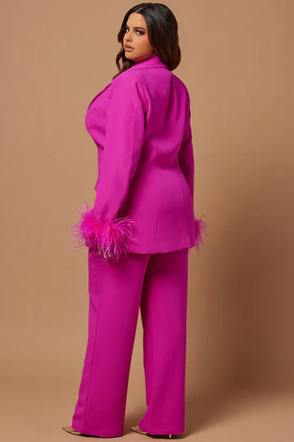 FASHION NOVA - Clarissa Feather Suit Set (M)