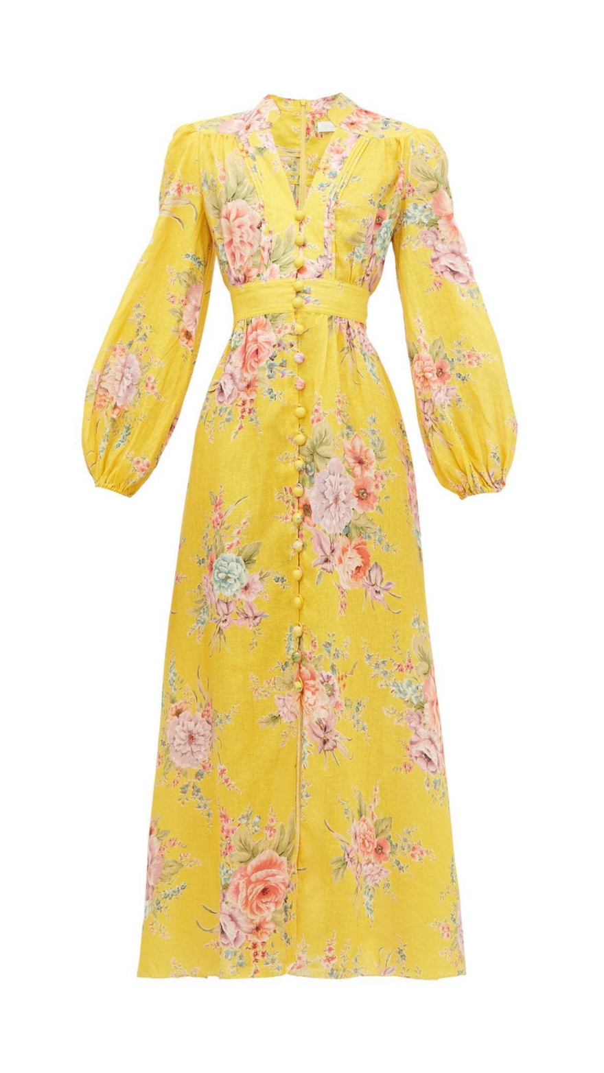 ZIMMERMANN - Zinnia Linen Floral Dress (AU 8/10)
