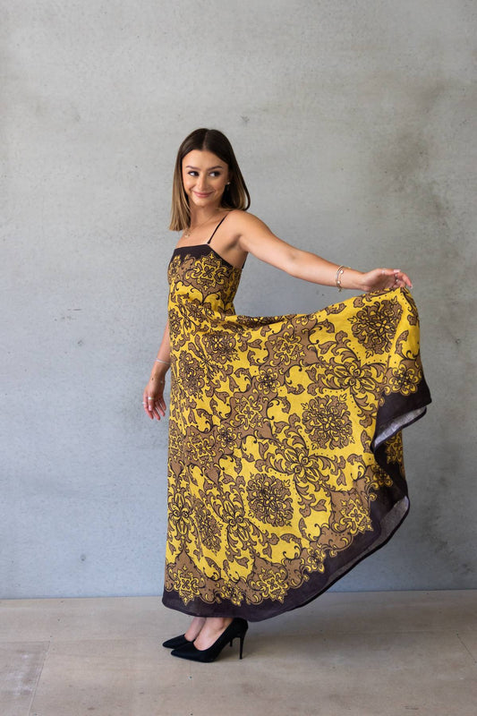 ZIMMERMANN - Printed Linen midi dress (1)