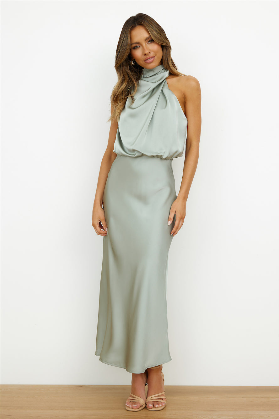 HELLO MOLLY - Switch Over Satin Maxi Dress (AU 10)