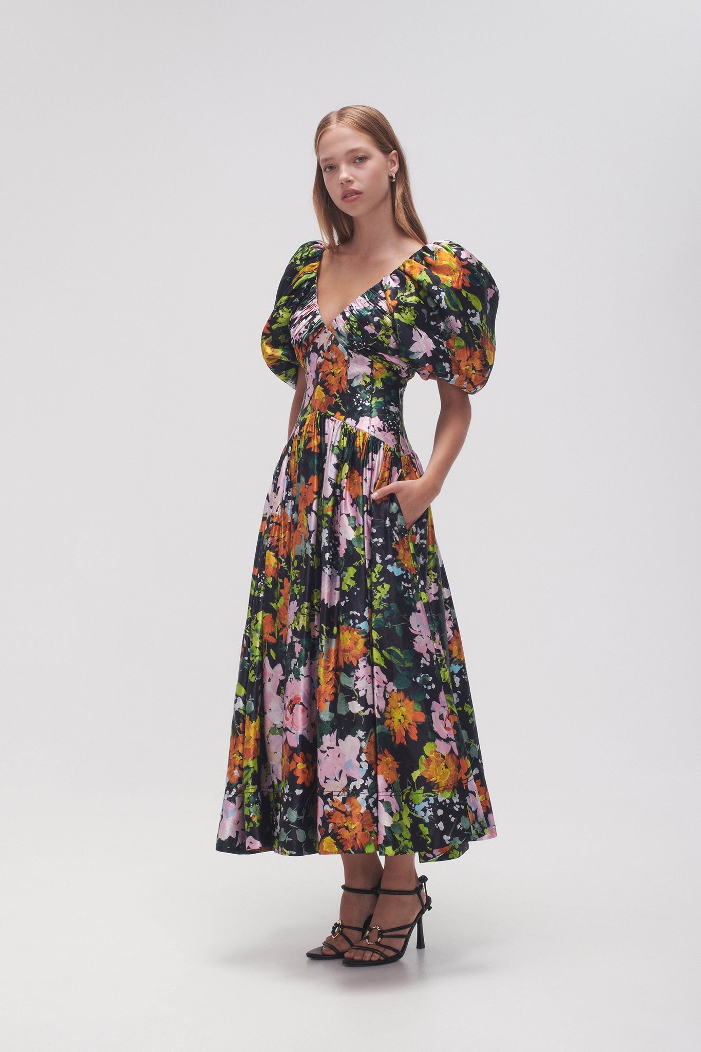 AJE - Gabrielle Plunge Midi Dress (AU 6)