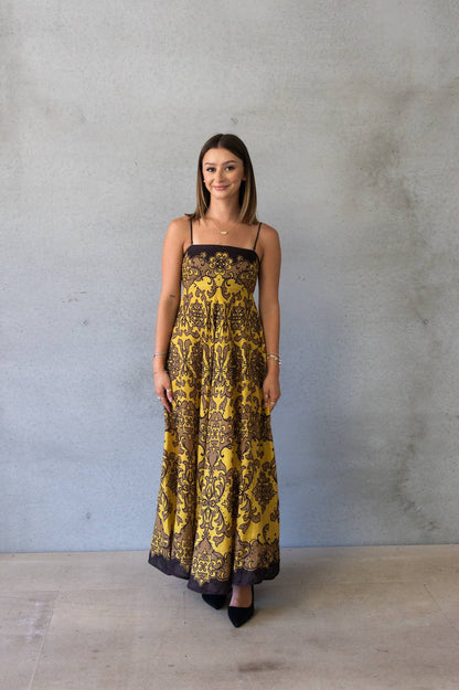 ZIMMERMANN - Printed Linen midi dress (1)