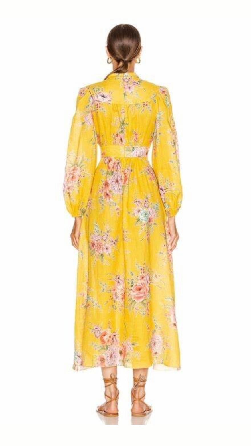 ZIMMERMANN - Zinnia Linen Floral Dress (AU 8/10)