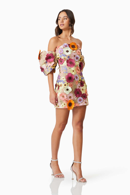 ELLIATT - Perry Floral Embellished Mini Dress (M)