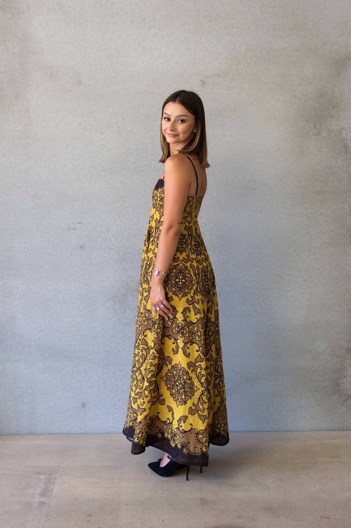 ZIMMERMANN - Printed Linen midi dress (1)