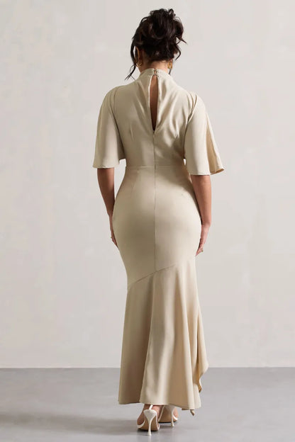 CLUB LONDON - Lavinia High Neck Maxi Dress (AU 16)