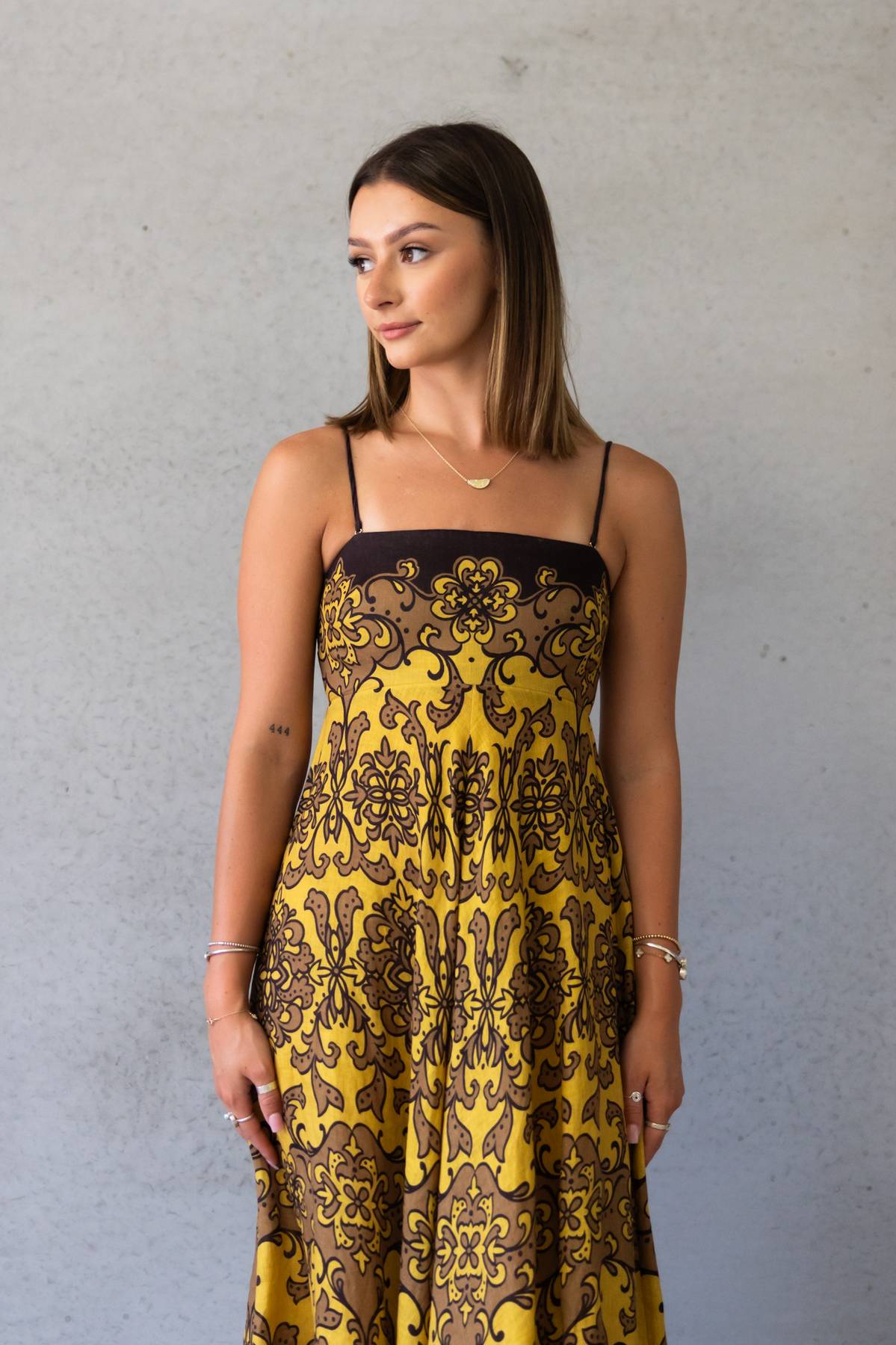 ZIMMERMANN - Printed Linen midi dress (1)
