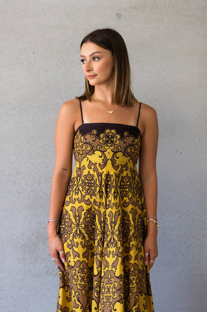 ZIMMERMANN - Printed Linen midi dress (1)