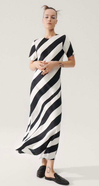 SILK LAUNDRY - Short Sleeve Bias Dress (Size 14/XL)