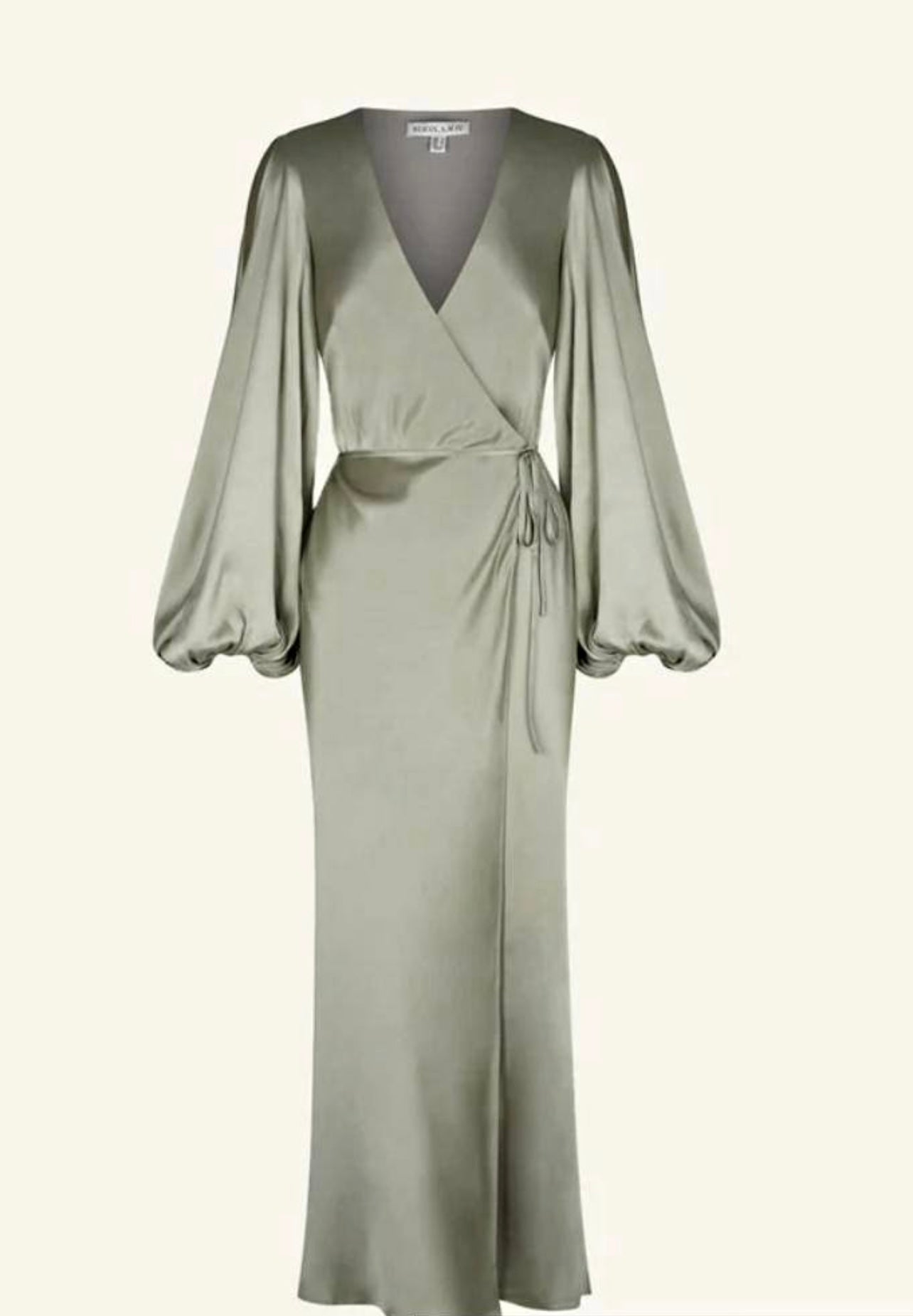 SHONA JOY - La Lune Sleeve Wrap Dress in Sage Green
