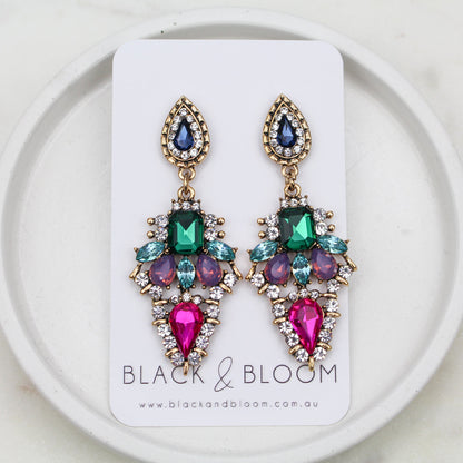 Sophia Earrings in Green - For Sale
