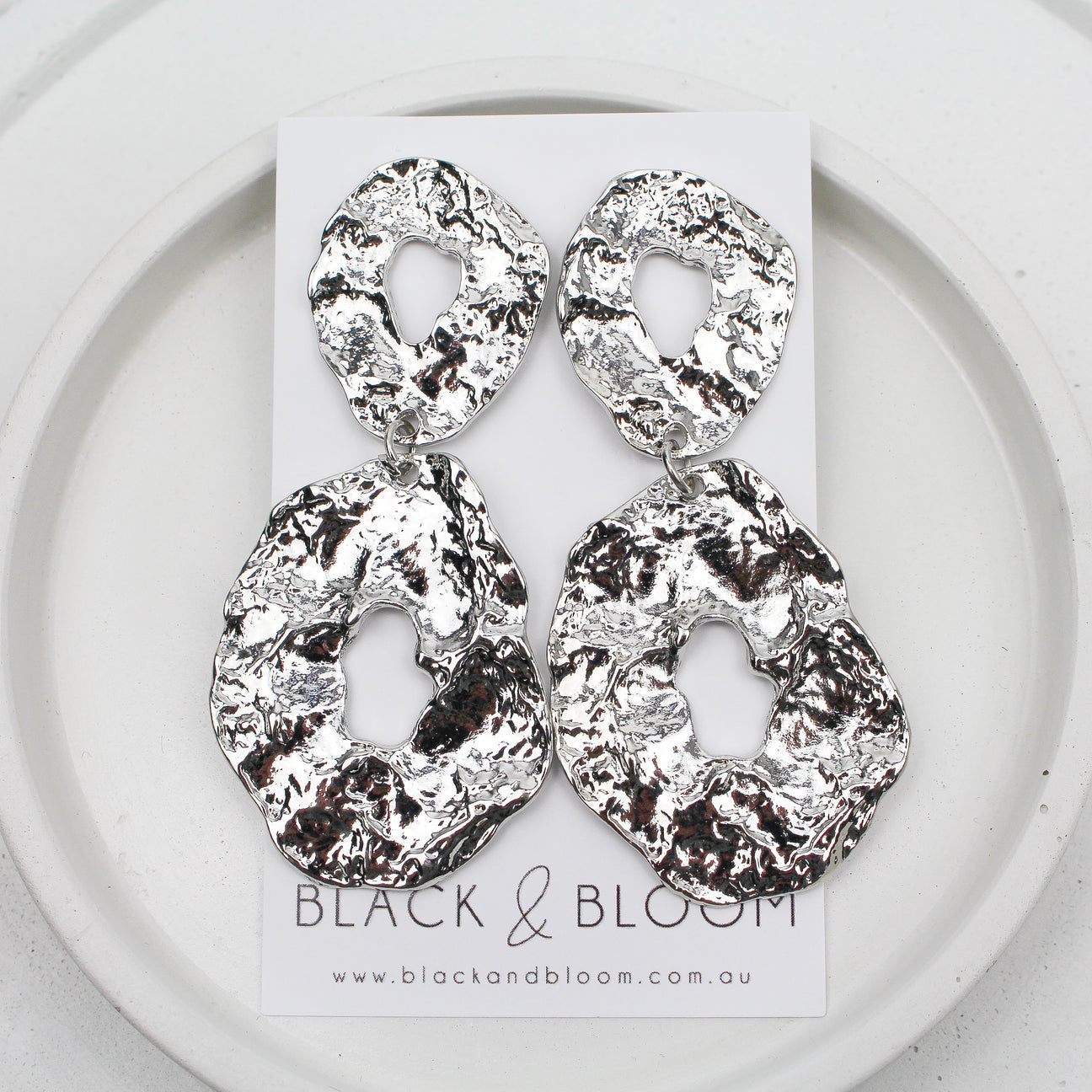 Sorrento Earrings in Silver - For Sale