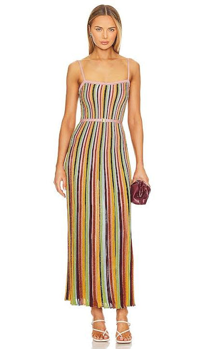ZIMMERMANN - Alight Stripe Midi Dress (AU 10/12)