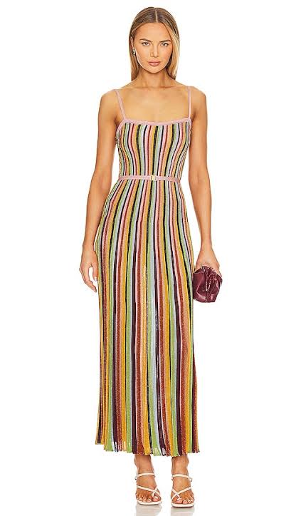 ZIMMERMANN - Alight Stripe Midi Dress (AU 10/12)
