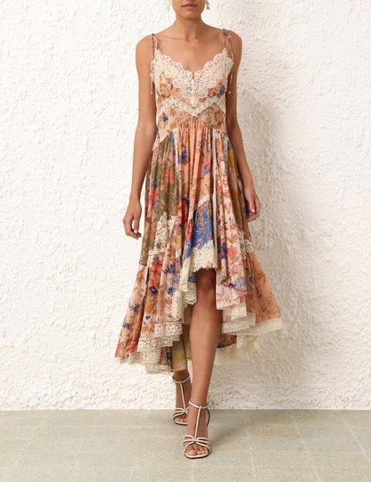 ZIMMERMANN - August Asymmetric Slip Dress (AU 12)