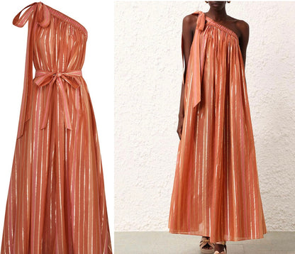 ZIMMERMANN -Junie Asymmetric Midi Dress (AU 12)