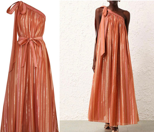 ZIMMERMANN -Junie Asymmetric Midi Dress (AU 12)