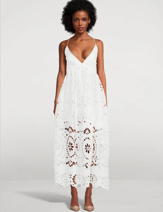 ZIMMERMANN - Lexi Embroidered Slip Dress (AU 8/10)